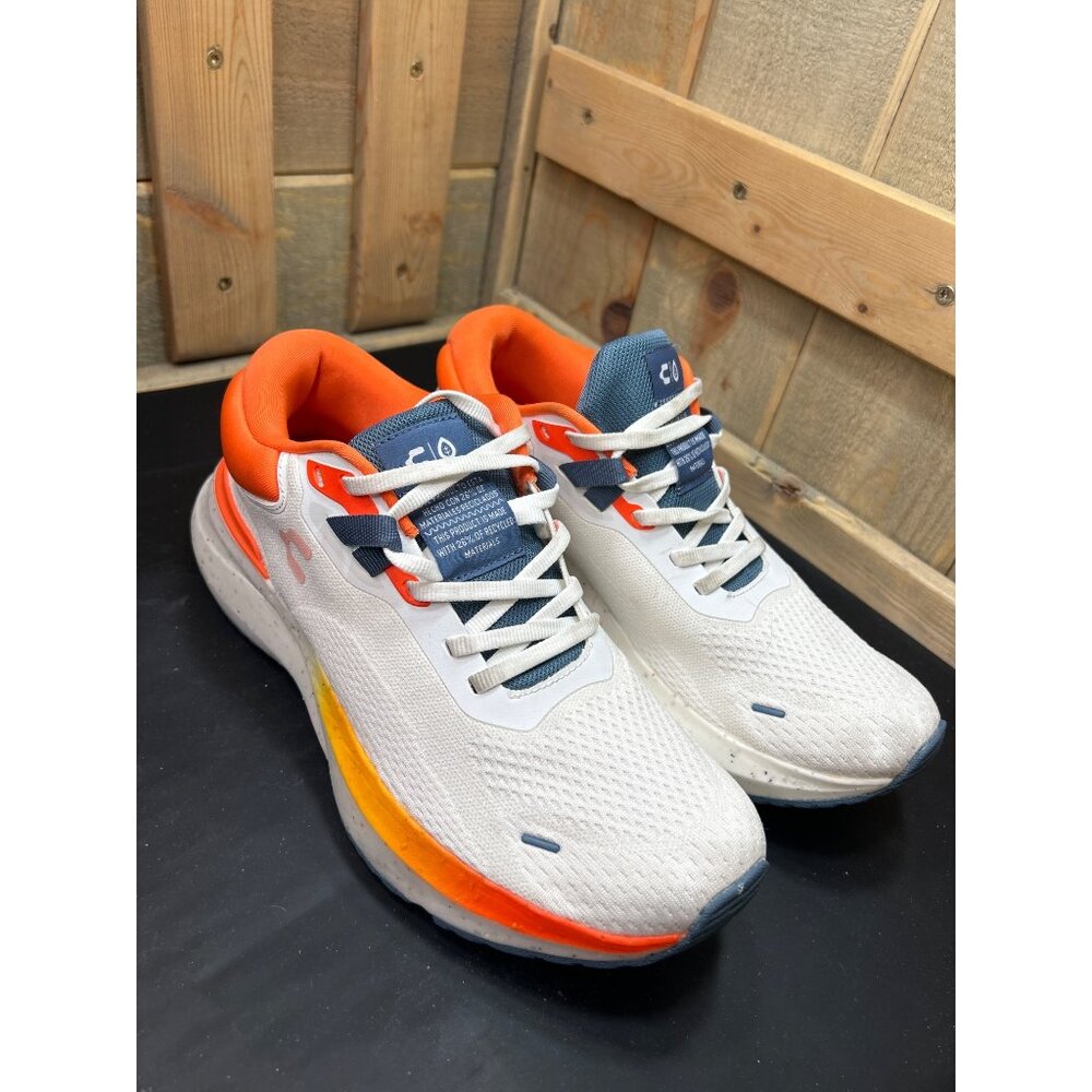 Charly Mens Running Shoes Size 8.5 USA Cushioning White/Orange - Picture 2 of 8